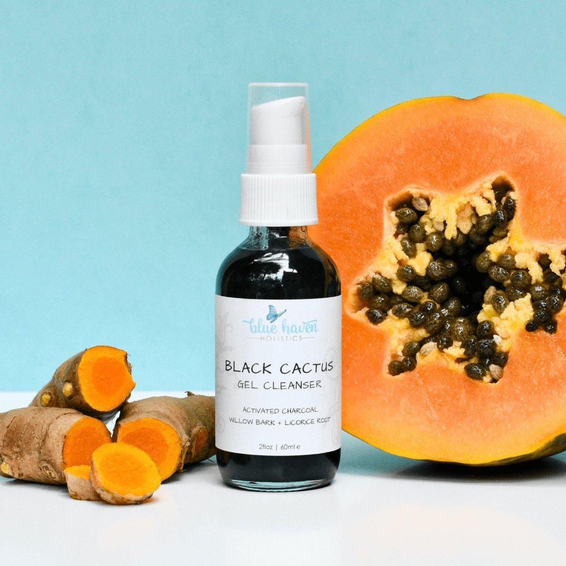Black Cactus Charcoal Gel Face Cleanser - Blue Haven Holistics