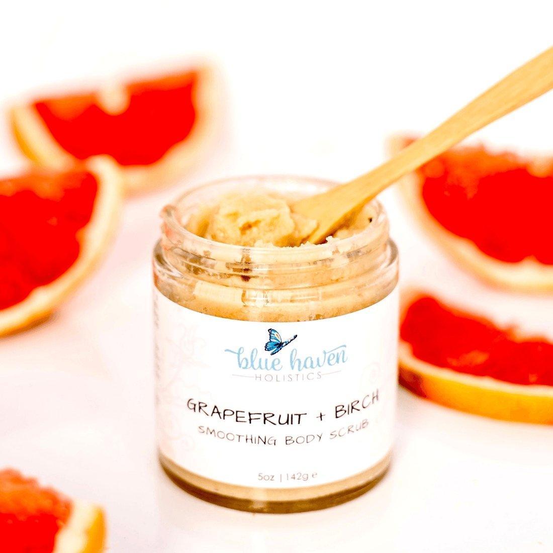 Grapefruit + Birch Smoothing Body Scrub - Blue Haven Holistics