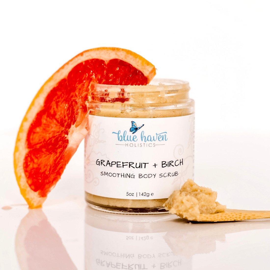 Grapefruit + Birch Smoothing Body Scrub - Blue Haven Holistics