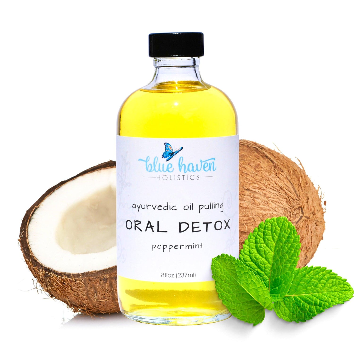 Oil Pulling Mouthwash - Peppermint Blue Haven Holistics