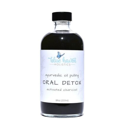 Detox Oil Pulling Mouthwash - Activated Charcoal - Blue Haven Holistics