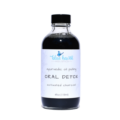 Detox Oil Pulling Mouthwash - Activated Charcoal Blue Haven Holistics